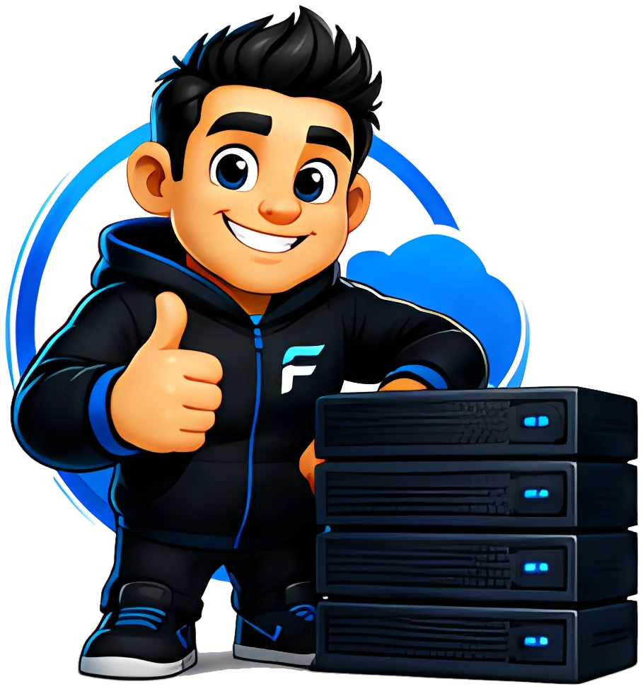 Mascote FixaHost com servidores
